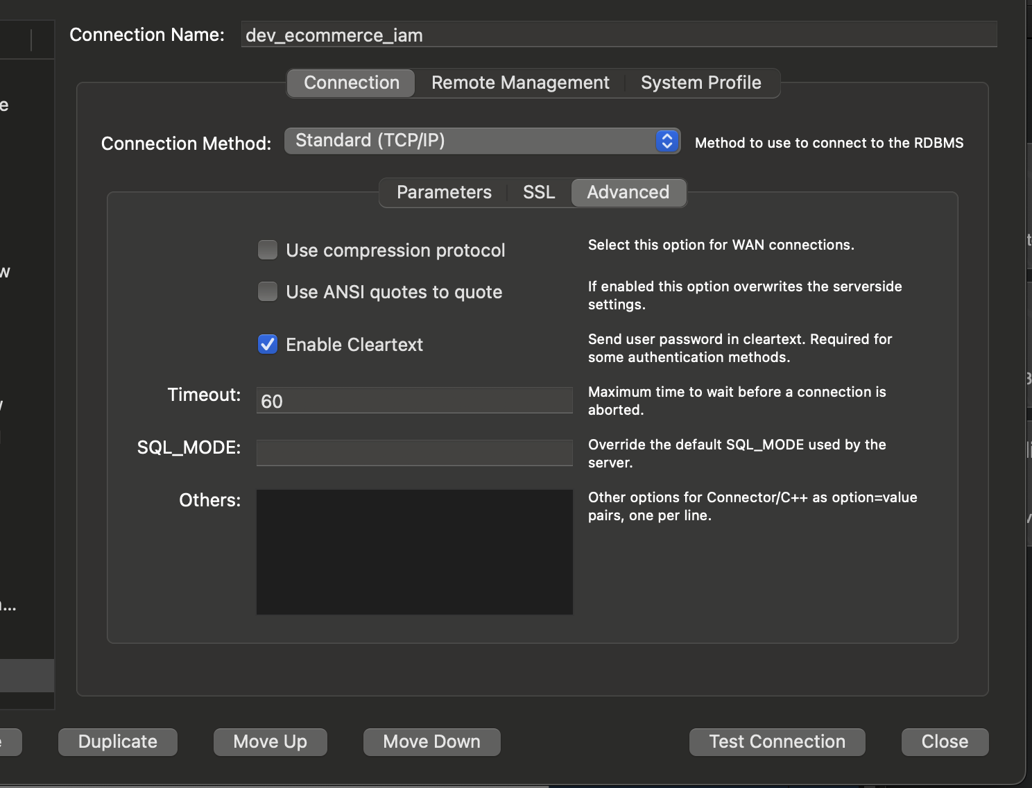 MySQL Workbench Advanced Pain Image